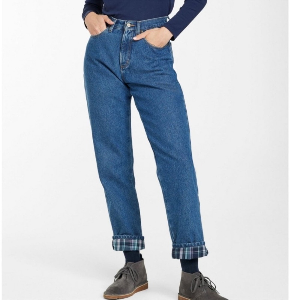 L.L. Bean Womens Original Fit Flannel Lined Jeans